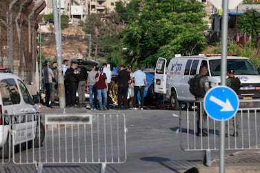 The aftermath of an apparent car-ramming attack in the Sheikh Jarrah neighbourhood of East Jerusalem, in which six police officers were among those injured. The driver of the vehicle involved was shot dead by police. AFP