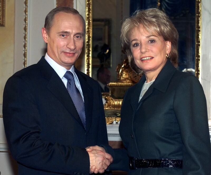 Russian President Vladimir Putin and Walters in Moscow's Kremlin in November 2001. AP Photo