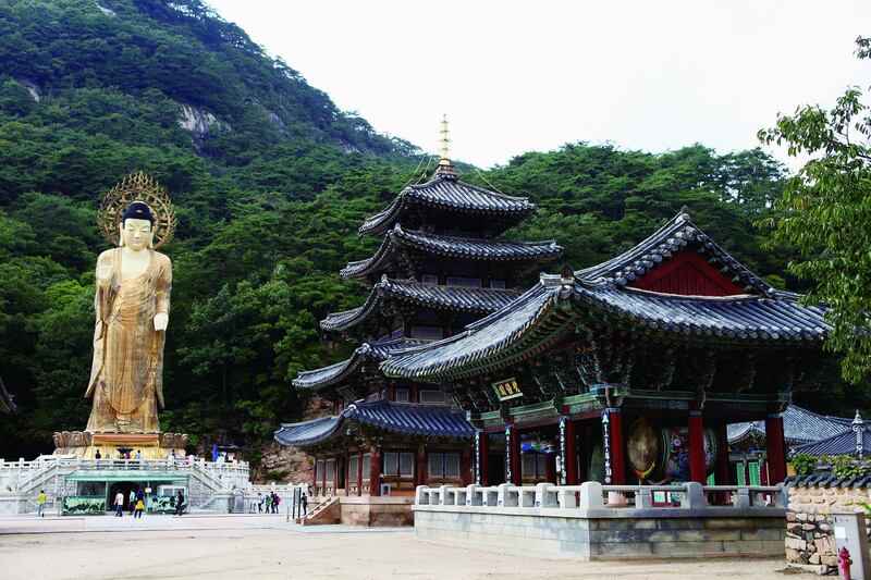 The Beopjusa Temple, Hall of Eight Pictures at the Sansa, Buddhist Mountain Monasteries, South Korea. CIBM / UNESCO / EPA