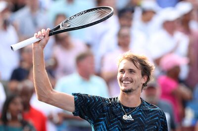 Alexander Zverev celebrates beating Andrey Rublev in Cincinnati to claim his fifth ATP Masters 1000 title. AFP