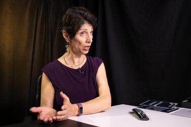 Diane Foley, the mother of murdered journalist James Foley, speaks in Washington DC as a report is released into the treatment of families of Americans held hostage abroad. AP