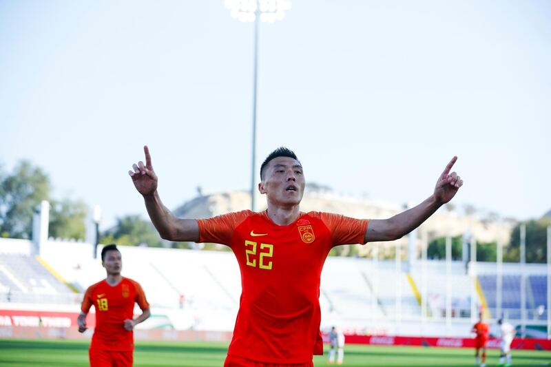 China's defender Yu Dabao his winning goal. AP Photo