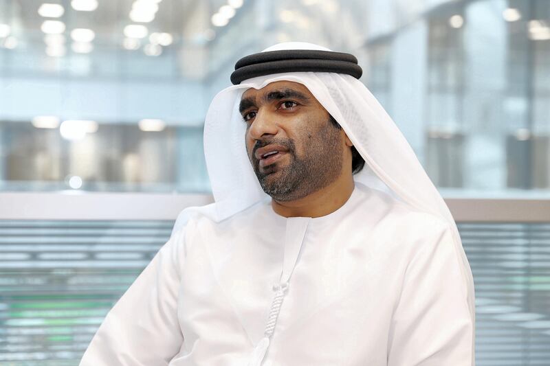 
DUBAI , UNITED ARAB EMIRATES , NOV 8   – 2017 :- Tahnoon Saif , Vice President of Aviation at Dubai South during the interview at his office in Dubai South headquarter building in Dubai. (Pawan Singh / The National) Story by Sarah Townsend
