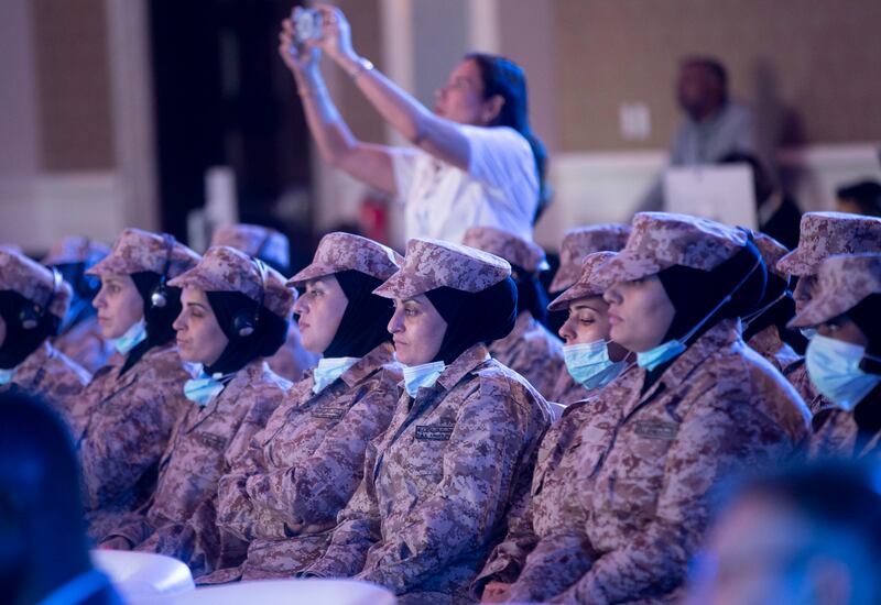 Military women at the International Conference on Women, Peace and Security in Abu Dhabi on September 9. Ruel Pableo for The National