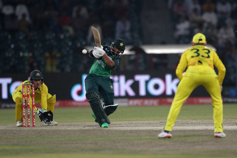 Pakistan's Imam-ul-Haq plays a shot on his way to a century. EPA