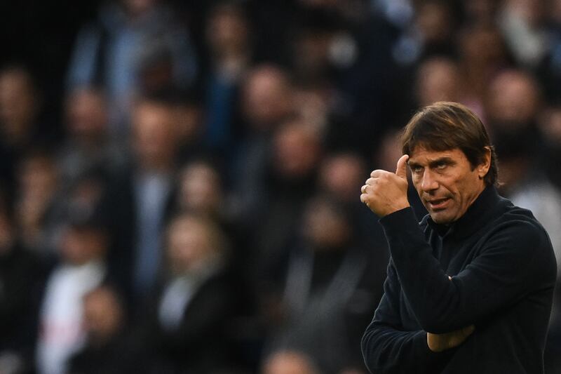Tottenham coach Antonio Conte gives the thumbs up. AFP
