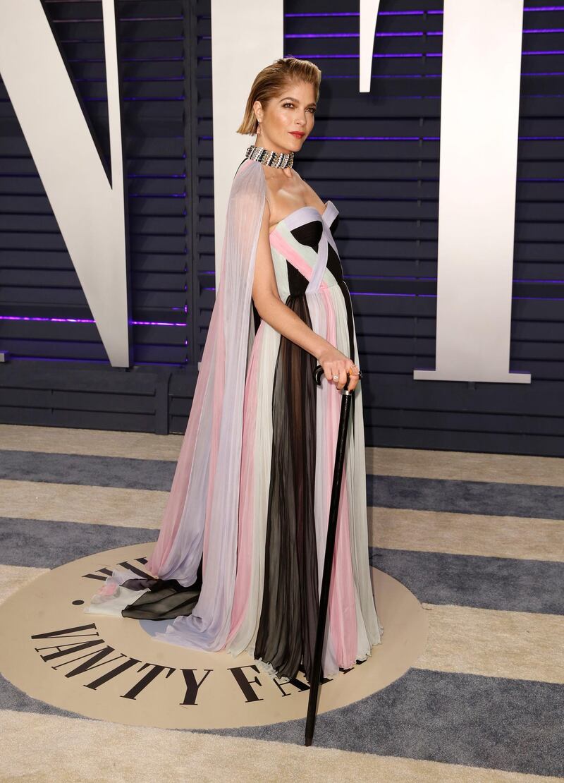 Selma Blair in Ralph & Russo arrives at the 2019 Vanity Fair Oscar Party. Reuters