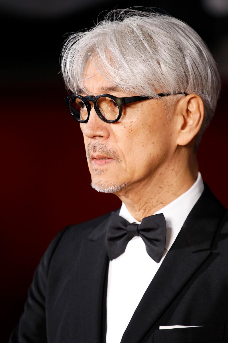 Veteran Japanese composer and pianist Ryuichi Sakamoto attends Red Carpet during the Opening Ceremony of the 23nd Busan International Film Festival on October 4, 2018 in Busan, South Korea. Sakamoto will receive the Asian Filmmaker of the Year award. Getty Images