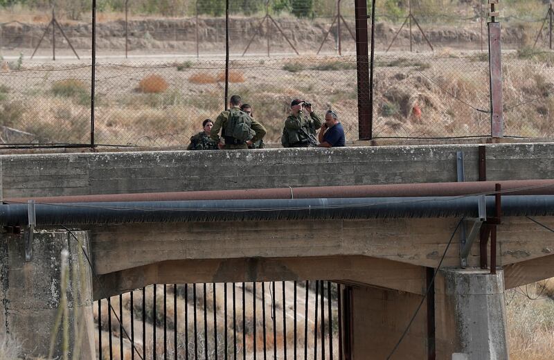 Israeli soldier guarding near Naharayim area, northern Jordan valley, Israel. King Abdullah II of Jordan said that his country would not renew part of its peace agreement with Israel. EPA