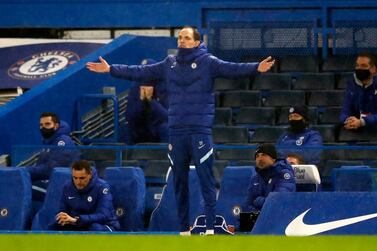 Thomas Tuchel, Manager of Chelsea reacts during the Premier League match between Chelsea and Wolverhampton Wanderers at Stamford Bridge on January 27, 2021> Getty Images