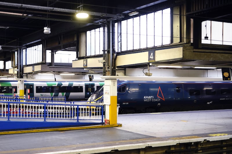 Empty platforms in Euston station, London. PA