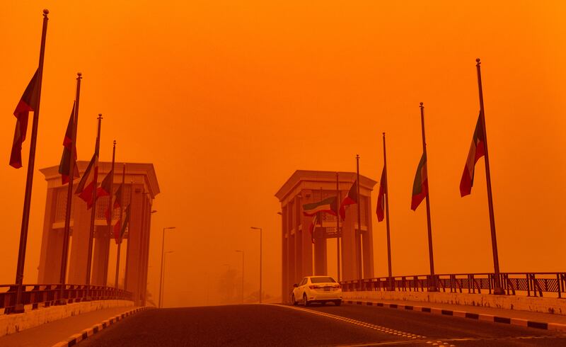 For the second time this month, the Kuwaiti capital suspended all flights on Monday because of the dust. EPA