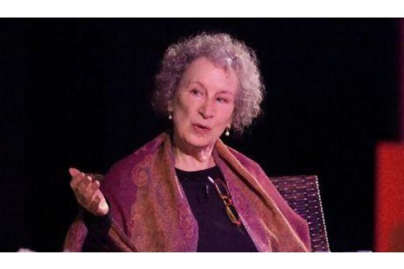Margret Atwood talks at the Emirates Airline Festival of Literature.