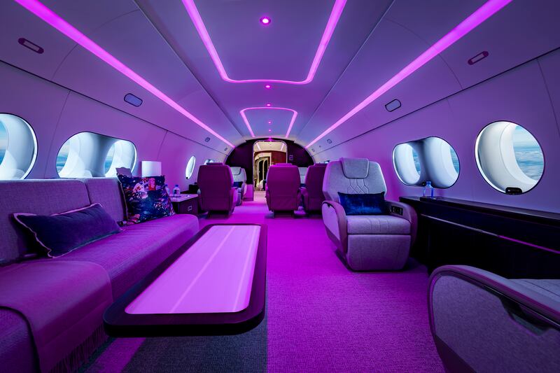 The Airbus jet is operated by Comlux and has been fully customised for Five Hotels 