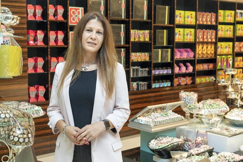 DUBAI, UNITED ARAB EMIRATES. 13 MAY 2018. A piece about businesses that do well during Eid. The Patchi store in Dubai Mall. Aline Ashkarian, country general manager of Patchi. (Photo: Antonie Robertson/The National) Journalist: Gillian Duncan. Section: Business.