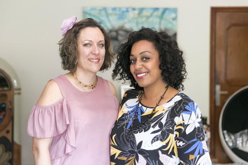 DUBAI, UNITED ARAB EMIRATES - MAY 23, 2018. 

Eleonora Fornelli, left, and Shereen Zarroug, co-founders of Belly Baby Mom, a doula and childbirth agency in Dubai.

(Photo by Reem Mohammed/The National)

Reporter: Hala Khalaf
Section: AL