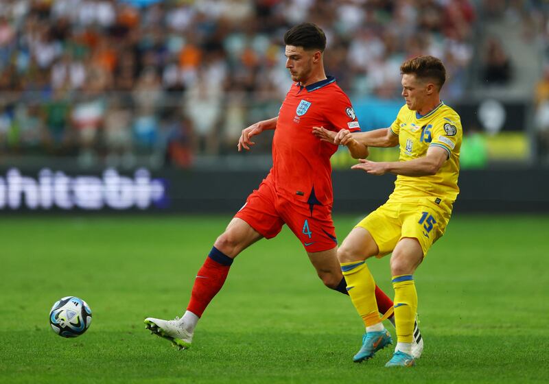 Declan Rice - 5: Far from his best game in an England shirt. Struggled to offer any stability or control with the Ukrainians working their socks off and making life hard for the Three Lions' midfield. Reuters