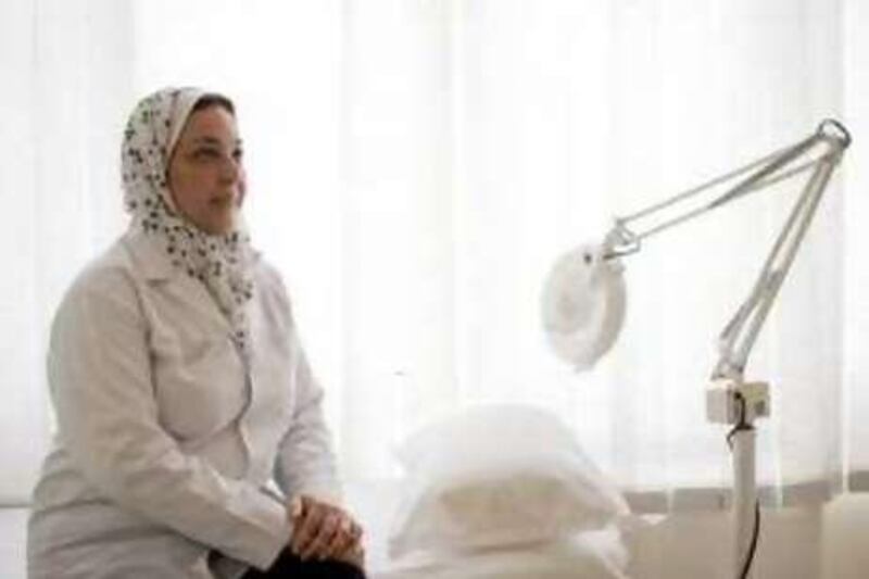 Abu Dhabi - August 6, 2008: Dr Hala Hashad is a dermatologist at Kaya Skin Clinic. Lauren Lancaster / The National

 *** Local Caption ***  LL_Dr Hala Hashad010.jpgLL_Dr Hala Hashad010.jpg