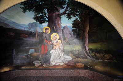 A biblical painting near at the Virgin Mary tree. EPA