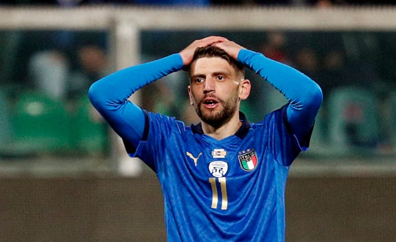 Dejected Italy player Domenico Berardi. Reuters 