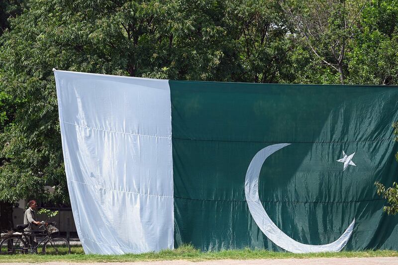 A large Pakistani flag on display in Islamabad. AFP