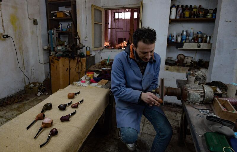 "I am proud to be the only pipe-maker in Tunisia," said the craftsman, his hands roughened from his trade.