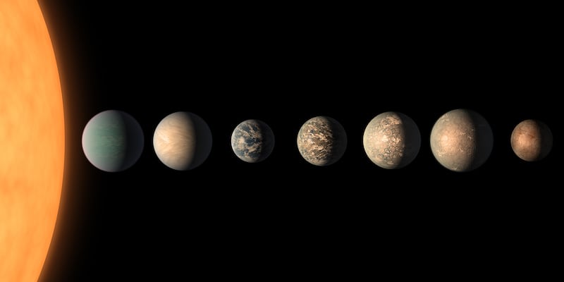 The landmark discovery of Trappist-1 set off a wave of excitement across the space community. It was the first time multiple Earth-sized planets were found in a habitable zone and were orbiting the same star – Trappist-1. Courtesy: Nasa