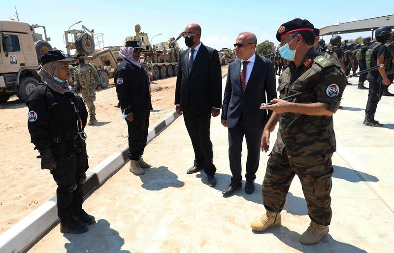 Members of Libya's presidential council during the tour.