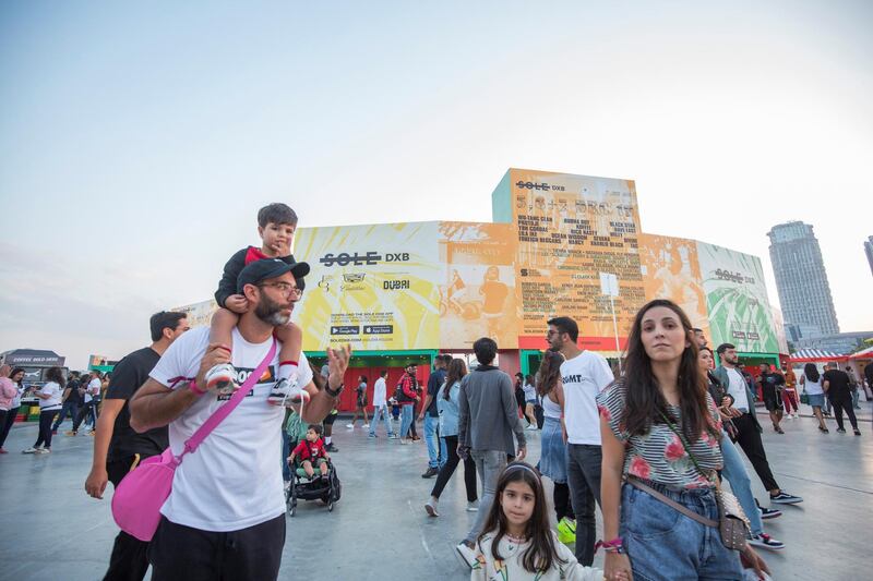 Dubai, United Arab Emirates-  Visitors arriving at the Sole Dubai Festival at D3.  Leslie Pableo for The National for Saeed Saeed's story