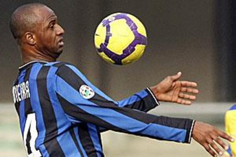 Patrick Vieira played his last match for Inter Milan in a Serie A match against Chievo Verona on Wednesday.