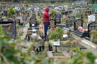 Scholemoor Cemetery in Bradford, northern England, has struggled to cope with an increase in burials during the pandemic. Getty