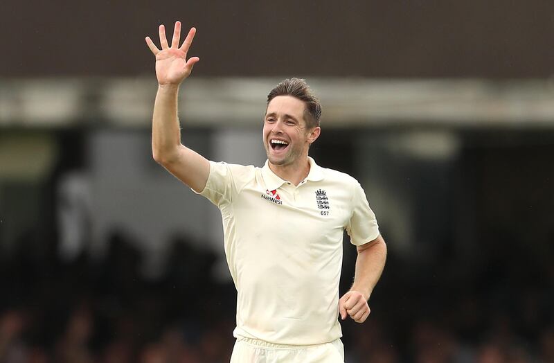 England's Chris Woakes (centre) celebrates the catch of Ireland' Stuart Thompson and his fifth wicket of the day during day three of the Specsavers Test Series match at Lord's, London. PRESS ASSOCIATION Photo. Picture date: Friday July 26, 2019. See PA story CRICKET England. Photo credit should read: Bradley Collyer/PA Wire. RESTRICTIONS: Editorial use only. No commercial use without prior written consent of the ECB. Still image use only. No moving images to emulate broadcast. No removing or obscuring of sponsor logos.