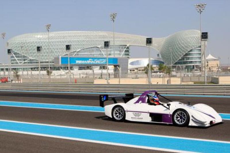 Drivers participating in the five-circuit, 10-race i1 Supercar Series get a feel for the Yas Marina Circuit on Tuesday.