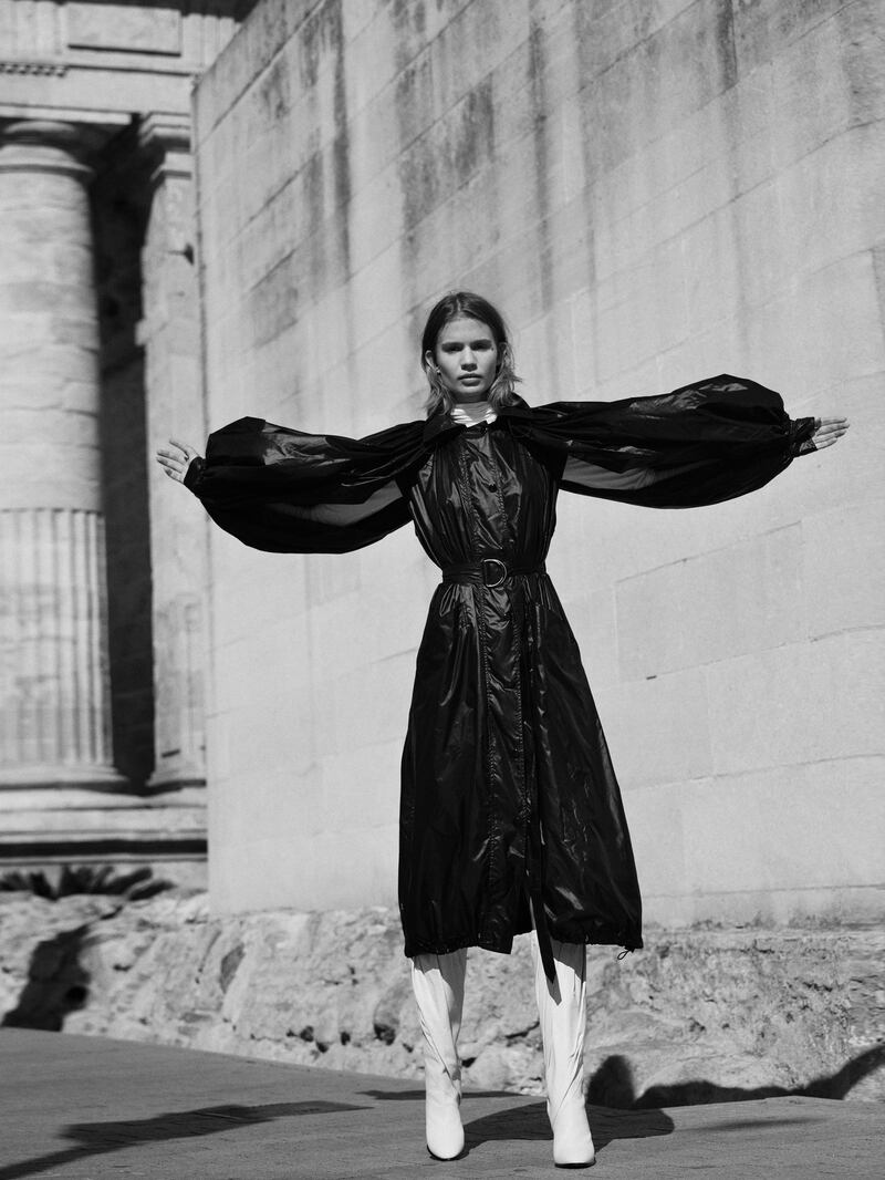 OUT OF SHADOWS.
Photography | Ezra Patchett | fashion director | Sarah Maisey
Coat, Dh8,150; and boots, Dh9,809, both from Givenchy