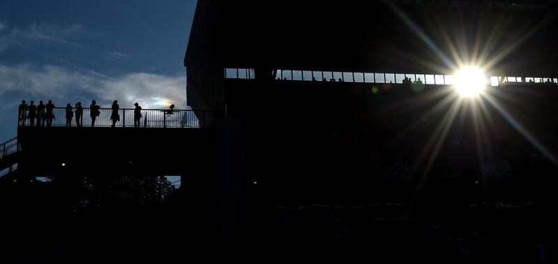 Football fans arrive to watch Germany play San Marino in Nuremberg, southern Germany. Christof Stache / AFP Photo