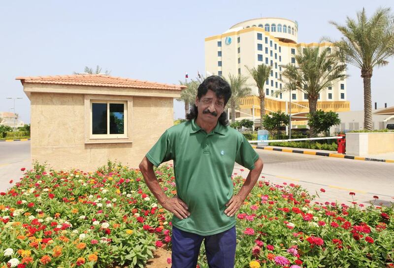Peter Rodrigues, a gardener at the Oceanic Hotel in Khor Fakkan Sarah Dea/The National