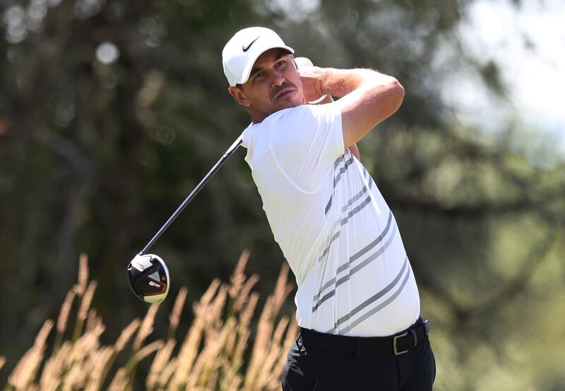 Brooks Koepka watches his tee shot on the seventh hole during the second round. AP
