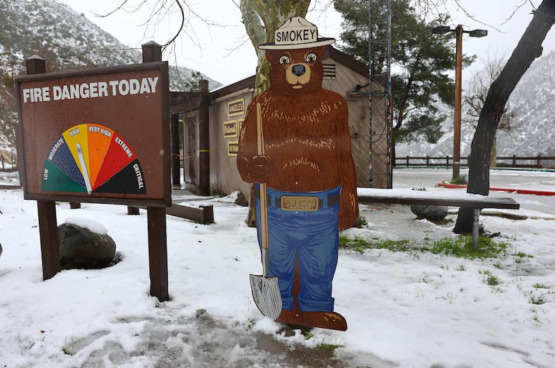 The major storm delivered heavy snowfall to the mountains, with some snow expected to reach lower elevations in Los Angeles County. AFP