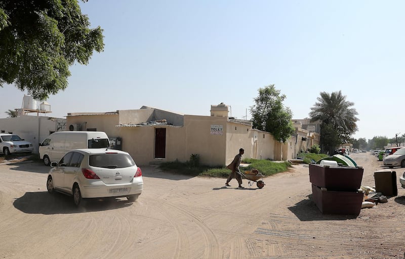 SHARJAH, UNITED ARAB EMIRATES , September 28 – 2020 :- View of the Al Qadisiya area in Sharjah. Sharjah government began moving single men out of a family neighbourhood on Monday after reports that some of them intimidated women and their families. (Pawan Singh / The National) For News/Online/Instagram. Story by Anna