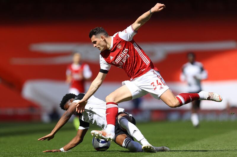 Granit Xhaka  - 8: Making 150th Premier League appearance. Playing at left-back once again in absence of Kieran Tierney and looked like he’d played there all his career. Some trademark crunching tackles and a fine game from the Swiss. AFP