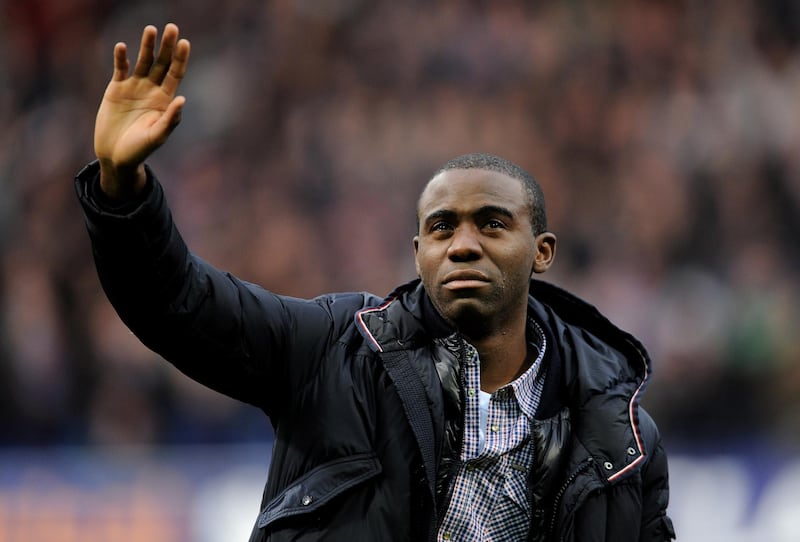 BOLTON, ENGLAND - MAY 02:  Fabrice Muamba of Bolton Wanderers waves to the crowd prior to the Barclays Premier League match between Bolton Wanderers and Tottenham Hotspur at the Reebok Stadium on May 2, 2012 in Bolton, England.  (Photo by Michael Regan/Getty Images)