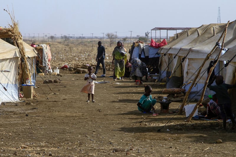 Many are stuck in tented camps like this one in Gadaref. The UN said 18 million of Sudan's 48 million people are acutely food insecure, five million of whom have reached the last level before famine