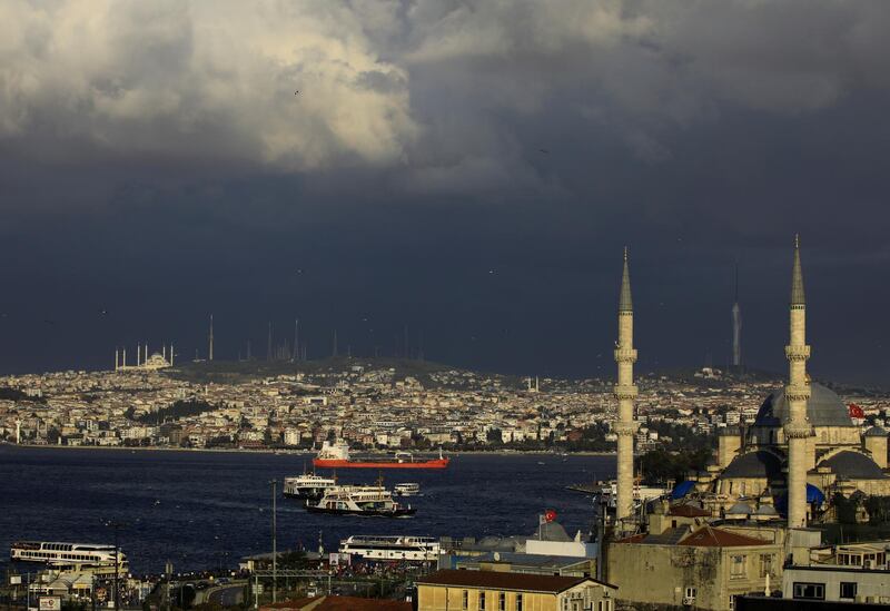Ferries sail through Bosphorus in Istanbul, Turkey September 21, 2020. REUTERS/Umit Bektas