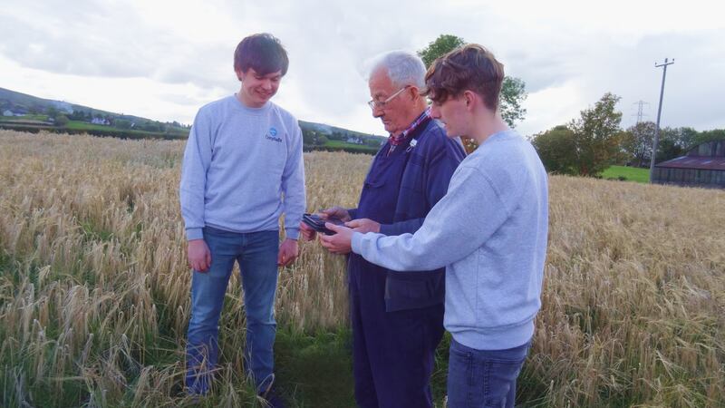 Farmer's sons John McElhone and Micheal McLaughlin, from Northern Ireland, created start-up CropSafe that uses satellite images and machine learning to help boost agricultural output. Photo: John McElhone