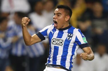 Monterrey's Carlos Rodriguez celebrates scoring their third goal to book a tie against Liverpool. Reuters