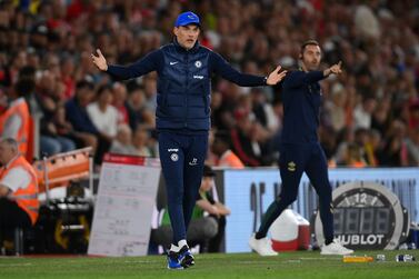 SOUTHAMPTON, ENGLAND - AUGUST 30: Chelsea manager Thomas Tuchel queries a refereeing decision during the Premier League match between Southampton FC and Chelsea FC at Friends Provident St. Mary's Stadium on August 30, 2022 in Southampton, England. (Photo by Mike Hewitt / Getty Images)