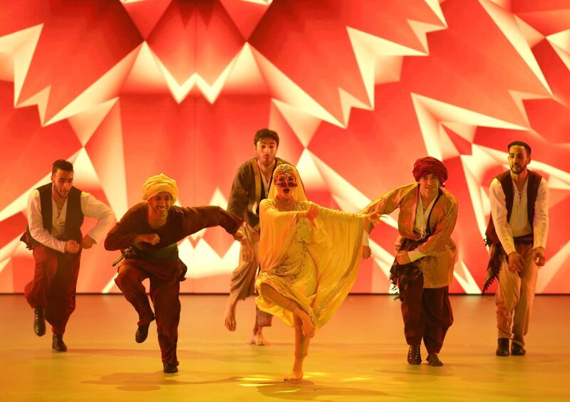 Artists perform during the Asian Football Association Annual Awards ceremony held in Muscat, Oman.  EPA