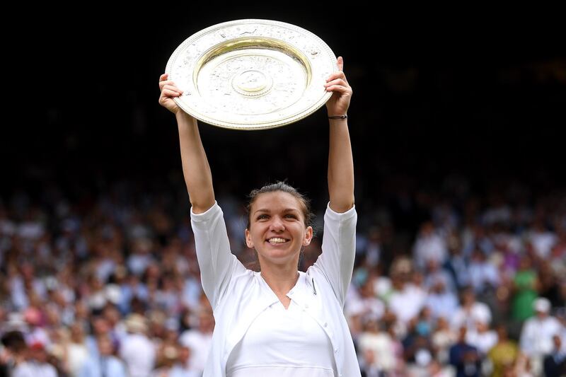Simona Halep became the first Romanian to win a Wimbledon final with victory over Serena Williams on Centre Court. EPA