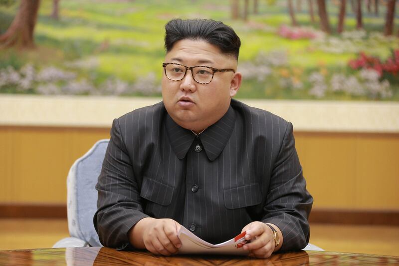 North Korean leader Kim Jong Un participates in a meeting with the Presidium of the Political Bureau of the Central Committee of the Workers�� Party of Korea in this undated photo released by North Korea's Korean Central News Agency (KCNA) in Pyongyang September 4, 2017. KCNA via REUTERS ATTENTION EDITORS - THIS PICTURE WAS PROVIDED BY A THIRD PARTY. REUTERS IS UNABLE TO INDEPENDENTLY VERIFY THIS IMAGE. FOR EDITORIAL USE ONLY. NOT FOR USE BY REUTERS THIRD PARTY DISTRIBUTORS. SOUTH KOREA OUT.