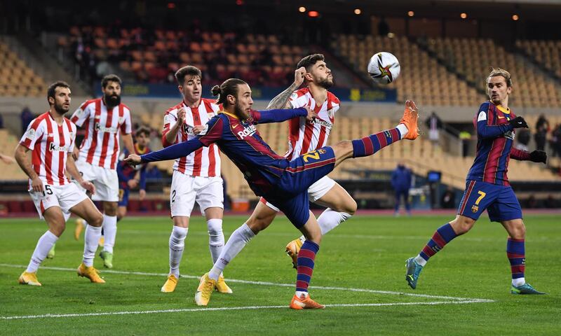 Oscar Mingueza - 6. On for Dest at half time. His fresh legs had the measure of Munian. Steady. Getty Images